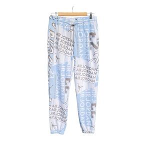 Air Jordan Women’s Light Blue All-Over Print Jogger Sweatpants Size M